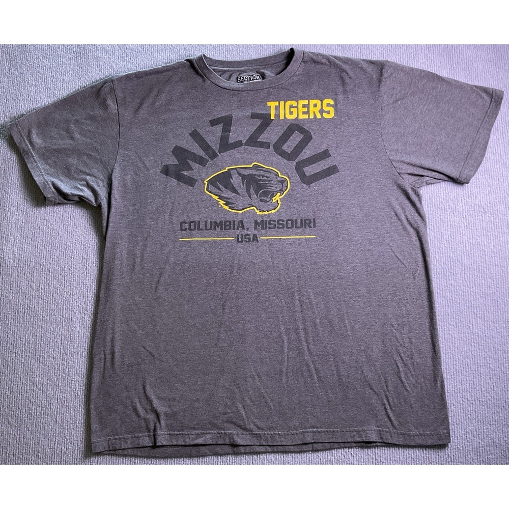 University of Missouri Mizzou T-Shirt XL Tigers Gray Sec Logo Team Spirit